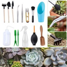 14 Pieces Succulent Plants Tools Mini Gardening Hand Tool Set for Transplanting Digging Pruning Watering Bonsai Plant Care Tools