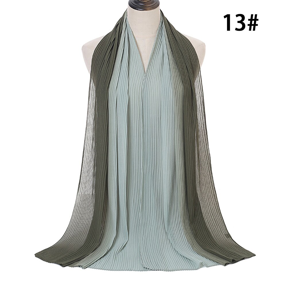 Ombre Chiffon Hijab Muslim Women Hijab Scarf Shawl Islam Headwrap Pleated Gradient Hijabs Shaded Crinkle Hijab Summer: 13