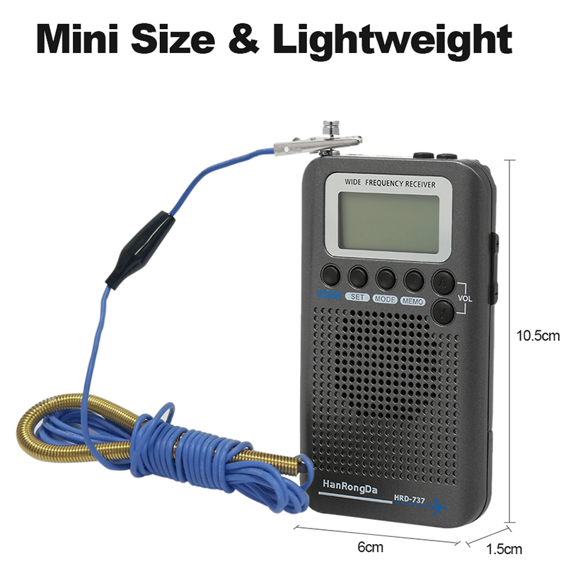 HanRongDa HRD-737 récepteur de bande d'avion Radio Portable FM/AM/SW/ CB/Air/VHF Radio bande mondiale avec écran LCD réveil