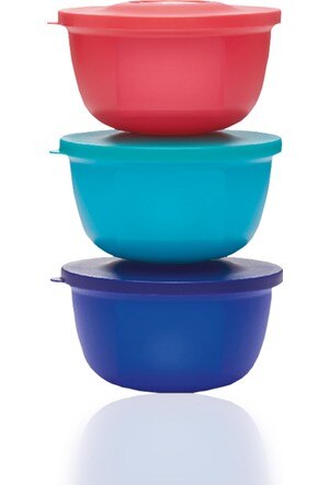 TUPPERWARE Round Pots 3'lü Set Tupperware Round Pots 3'lü Set