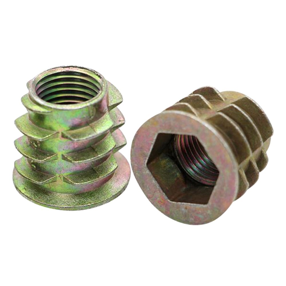 Tornillo de accionamiento hexagonal de inserción roscada, tornillo de aleación de Zinc, tornillo de sujeción para muebles, tablero de fibra de madera contrachapada, 40 Uds.