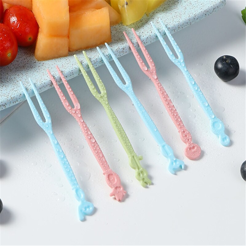 50Pc Fruit Vork Keuken Accessoires Cake Teken Eenmalige Huishoudelijke Plastic Dessert Teken Goederen Voor De Keuken Servies cuisine.8z