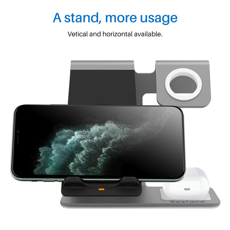Bonola ti-mezclle 3 in1 cargador inalámbrico rápido para iPhone11/11Por/XsMax cambio inalámbrico para AirPods base de carga para iWatch4/3