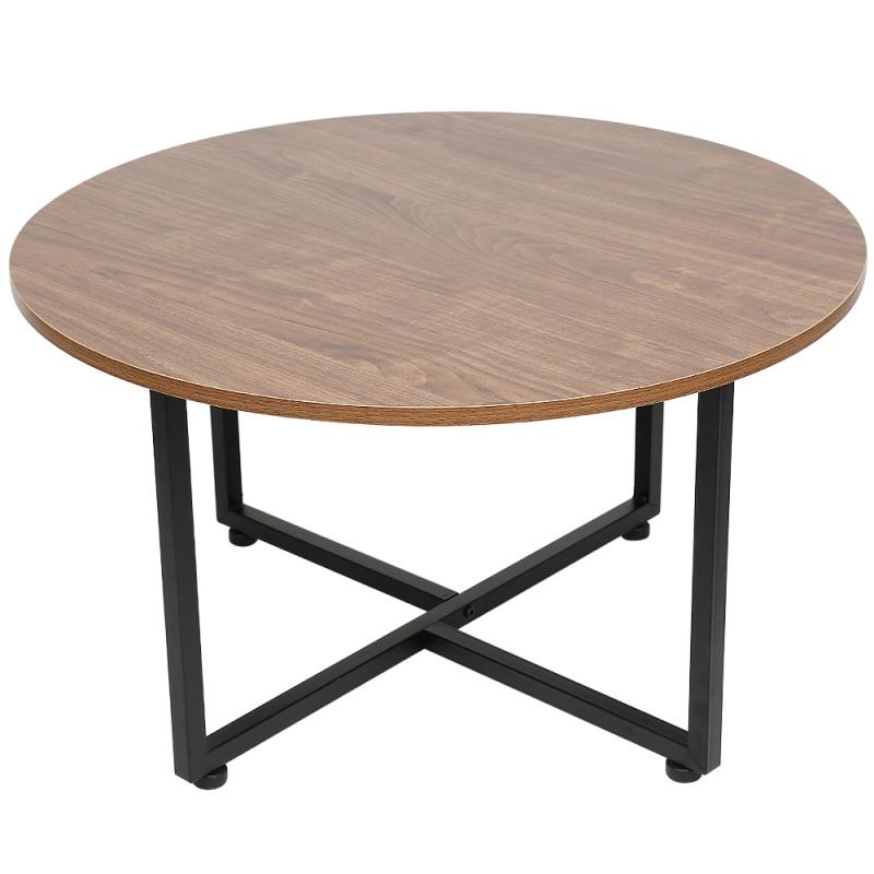 70 * 70 * 40cm American Retro Style Round Coffee Table Modern Home Living Room Sofa Round Table HWC