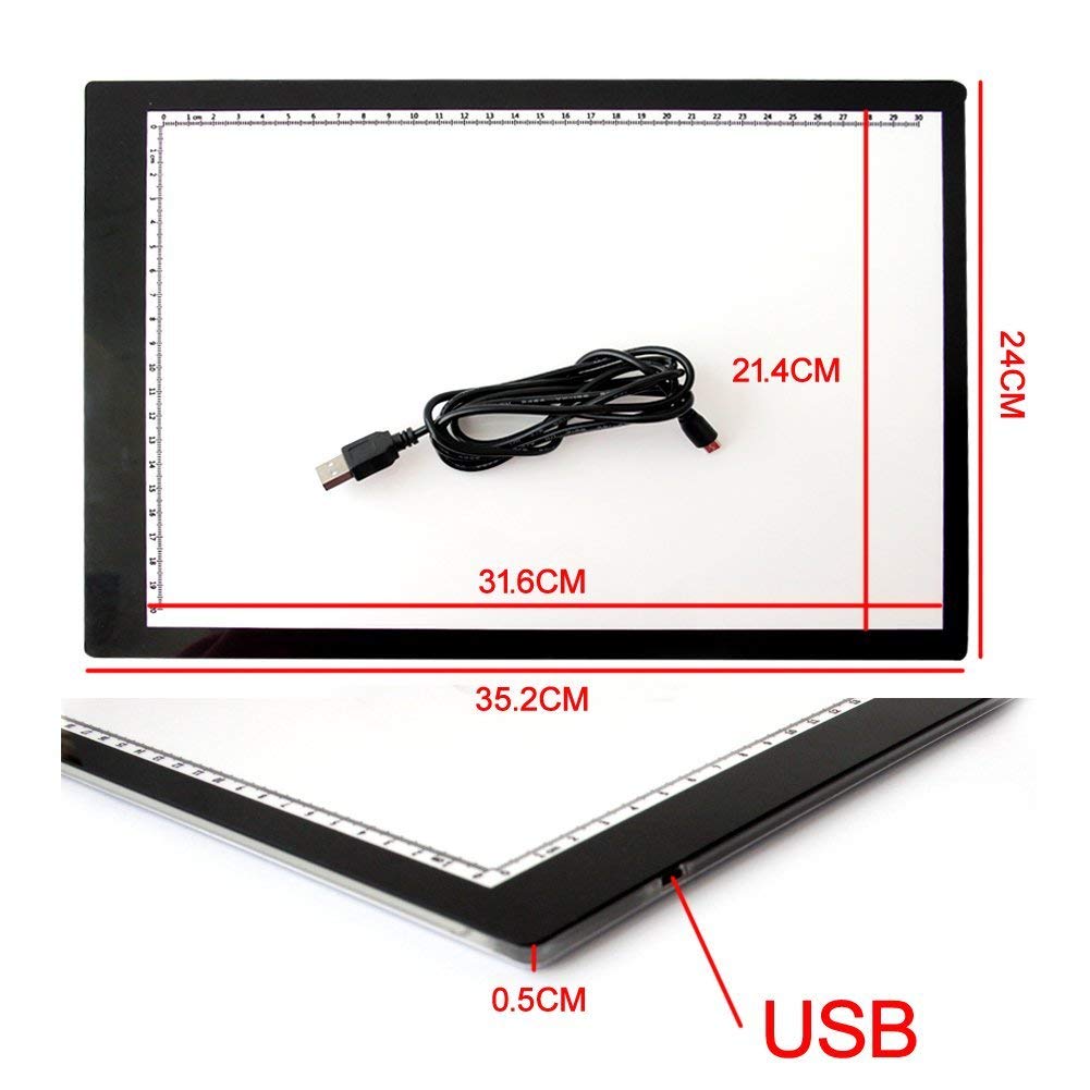 A4 Light Box LED Touching Modern Illumination Ultra-Slim Art Craft Photo Tracing Lightbox Light Pad