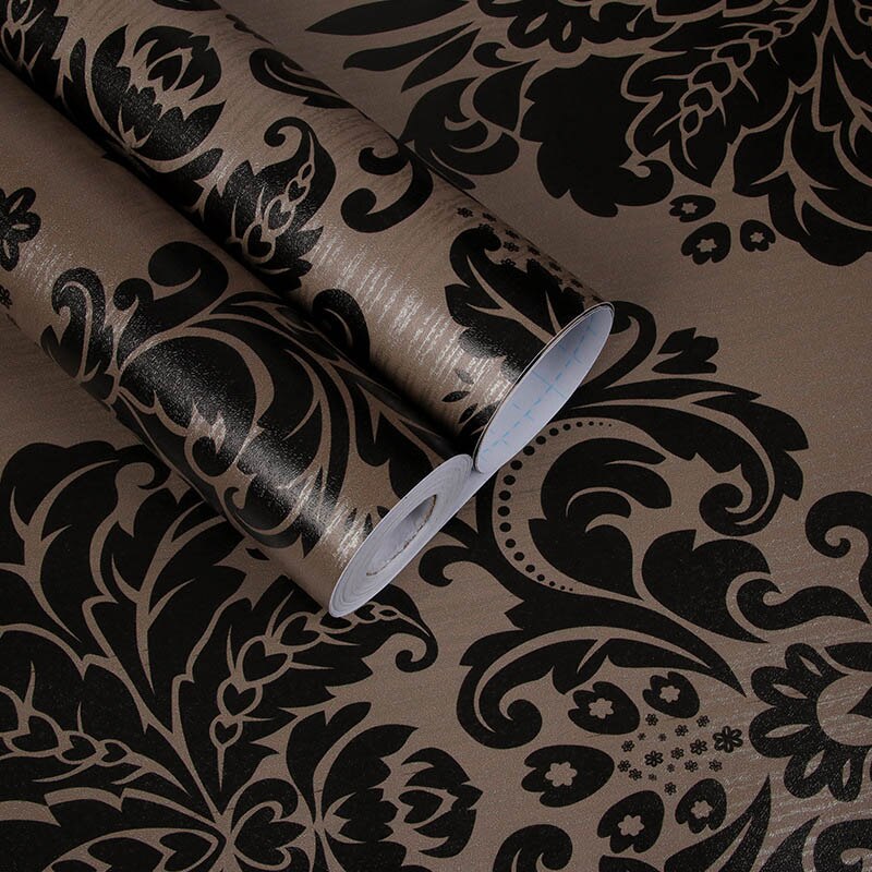 Retro zelfklevend behang europese stijl behangrol bloemenrank behang luxe behang bloemenpapel de parede: D / 5m x 45cm
