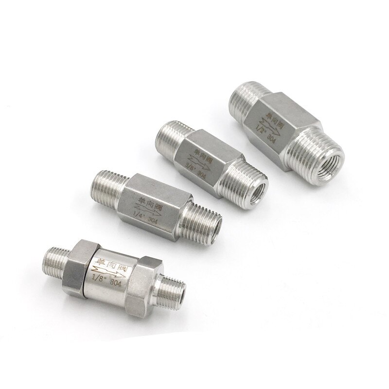 Male-Male BSP Threaded SS304 Stainless Steel Check Valves Gas Water Oil One-way Non Return Valve 1/8'' 1/4'' 3/8'' 1/2'' 3/4"