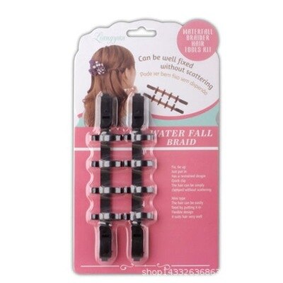 2 pcs Waterfall Braid Creator Plastic Styling Tools Black Hair Braid Maker Styling Tool Hair Device Centipede Braids: Default Title