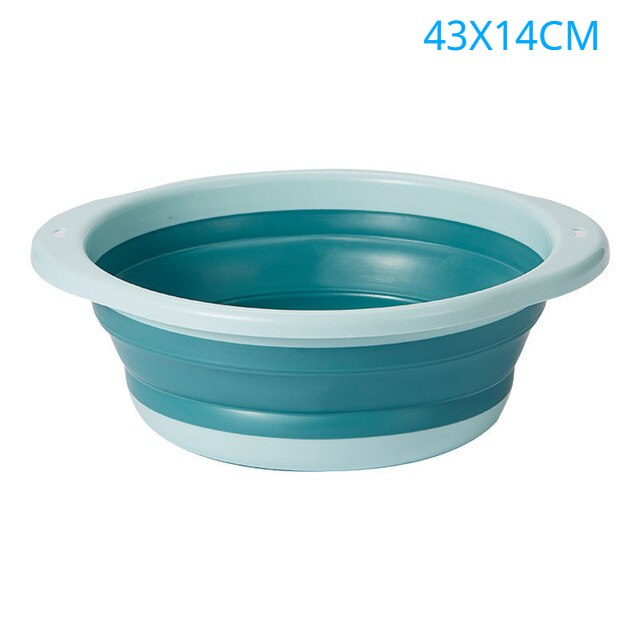 Lavabo plegable portátil para bebés, lavamanos de viaje para el hogar, artículos esenciales para dormitorio: blue 43X14CM