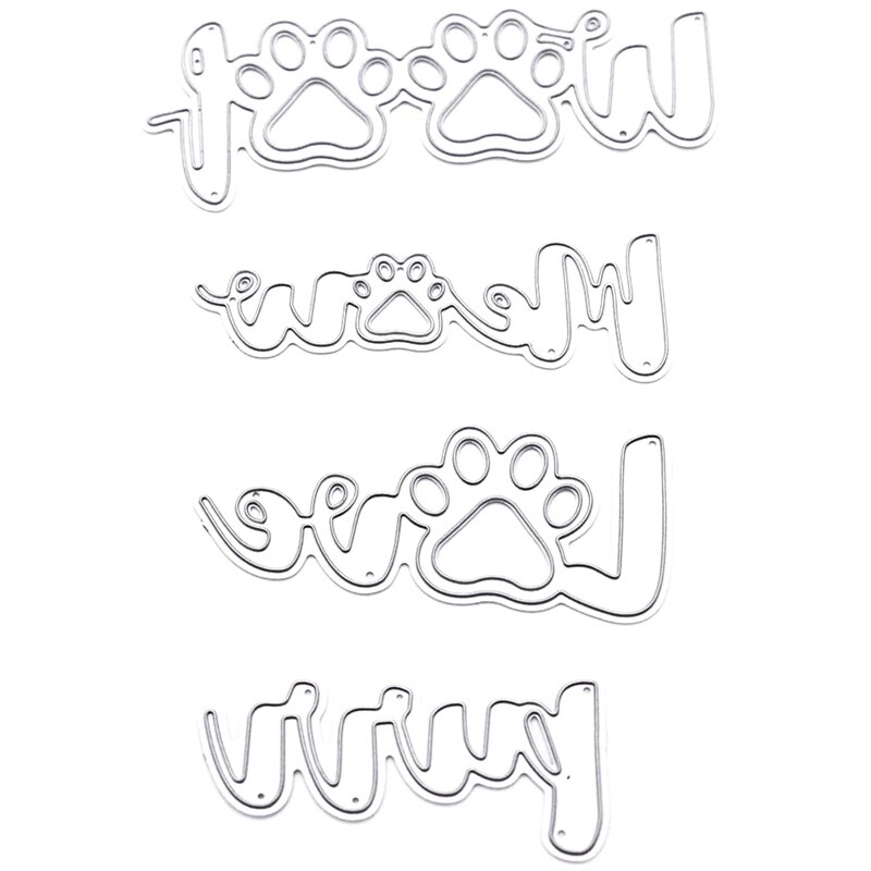 Liebe Hund Klaue Worte Metall Schneiden Stirbt Schablonen Für Scrapbooking Papier Karten Handwerk DIY Neue