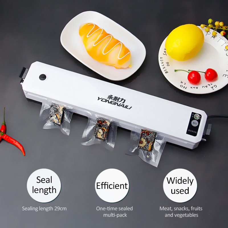 Food Vacuum Sealer Verpakking Machine Met 10 stuks Zakken Gratis Vacuüm Voedsel Sluitmachine Vacuüm Sealer Packer