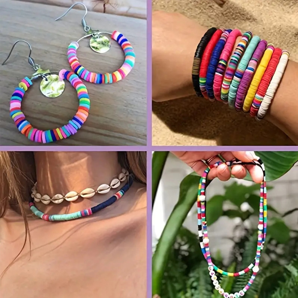 26 Gitter Kasten von 3mm farbigen weichen Keramik stücken böhmischen minimalistisch ischen Stil Hand gefertigten DIY Schmuck Zubehör einstellen