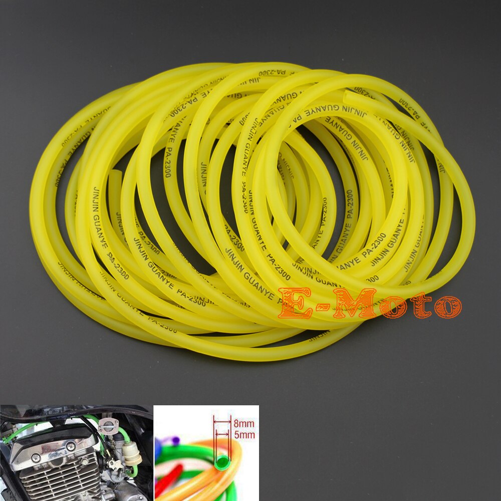 Tuyau tuyau de gaz et d&#39;huile jaune | Moto 10M tuyau de carburant d&#39;essence, ligne tuyau de gaz et d&#39;huile 5mm I/D 8mm O/D jaune