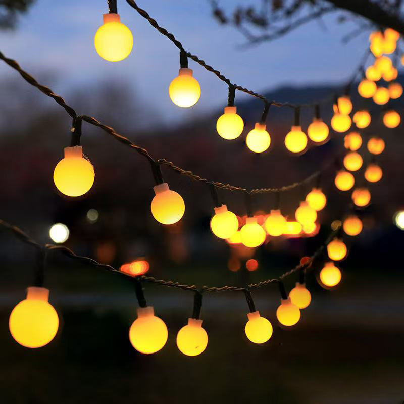 Solcellslampa med led-ljusslinga, rund boll, utomhusträdgård, solcellslampa för bröllopsfest, camping, balkongdekoration: Blå / 11-15w