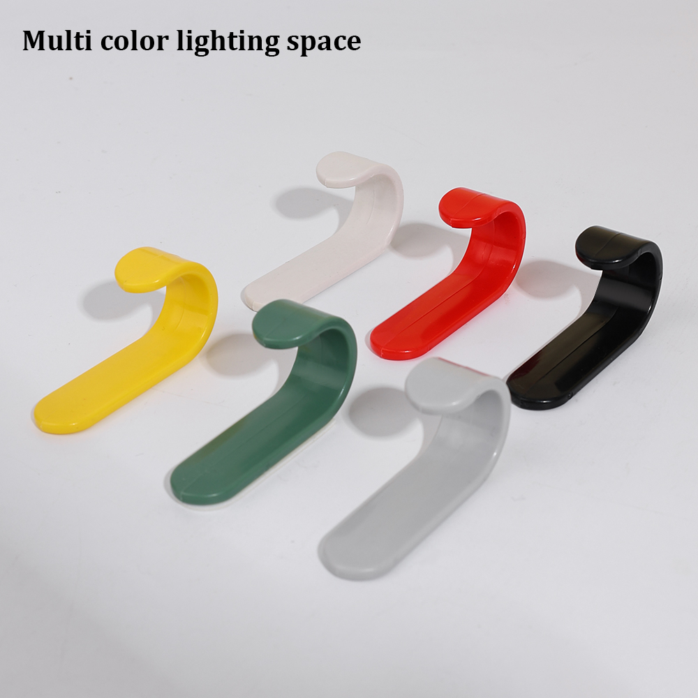 6 stks/set J-vormige Zelfklevende Haken Plastic Deur Muurhangers Snoep Kleur Sterke Haak voor Keuken Badkamer Slaapkamer Hal: Zilver