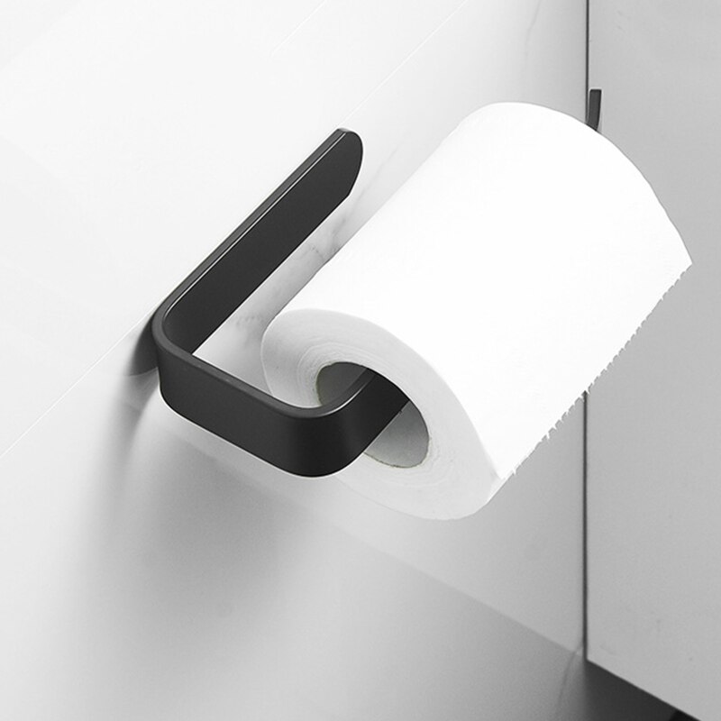 Køkkenrulleholder under kabinet mat sort papirhåndklædeholder dispenser badeværelse vægophæng rustfrit stål