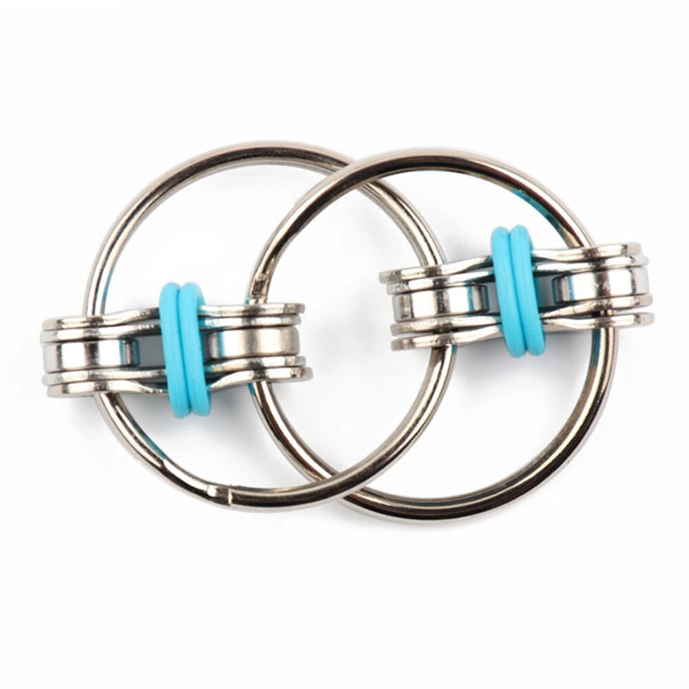 Metalen Puzzel Sleutelhanger Decompressie Bike Chain Fidget Vinger Spinner Zintuiglijke Speelgoed Geven Kinderen Beste Verlichting Speelgoed: E