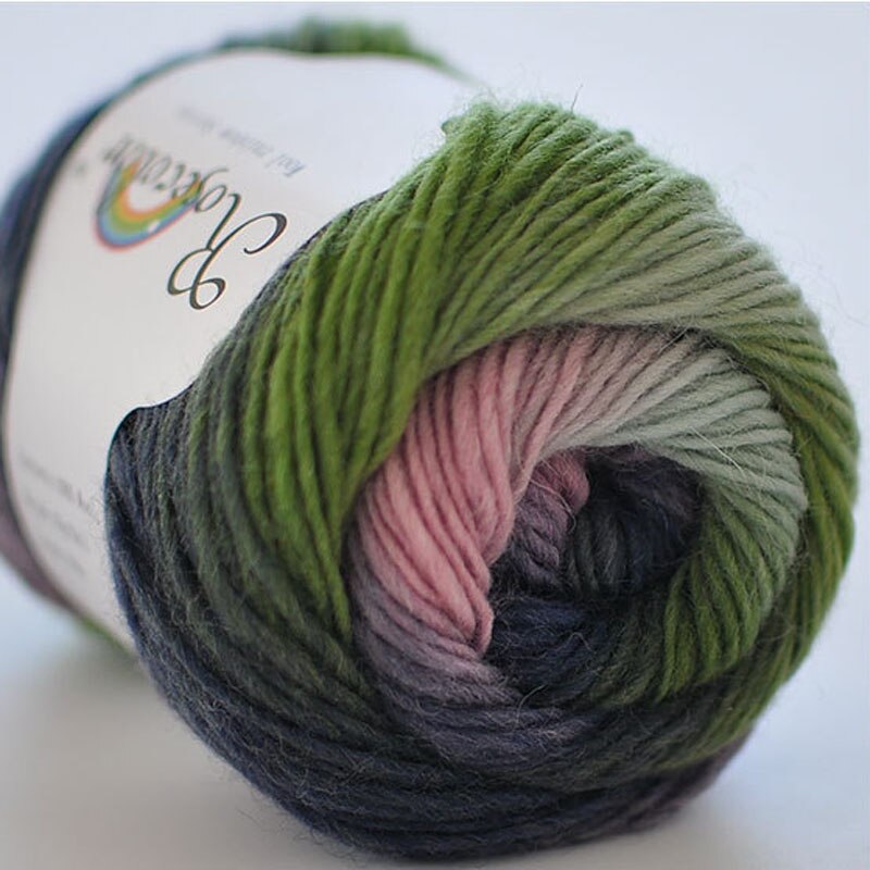 100% Wol Garen Regenboog Kleur Voor Hand Breien Haak Hand-Geweven Dikte Wollen Garen Wollen Garen Haken Sjaal Draad