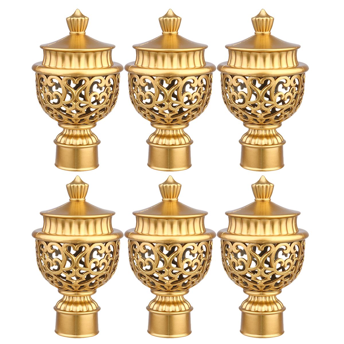 Curtain Rod End Decorative Finial Cap Pole Hollow Plug Rail Hole Fittings Bracket Caps Ends Closing Window Fitting Rods