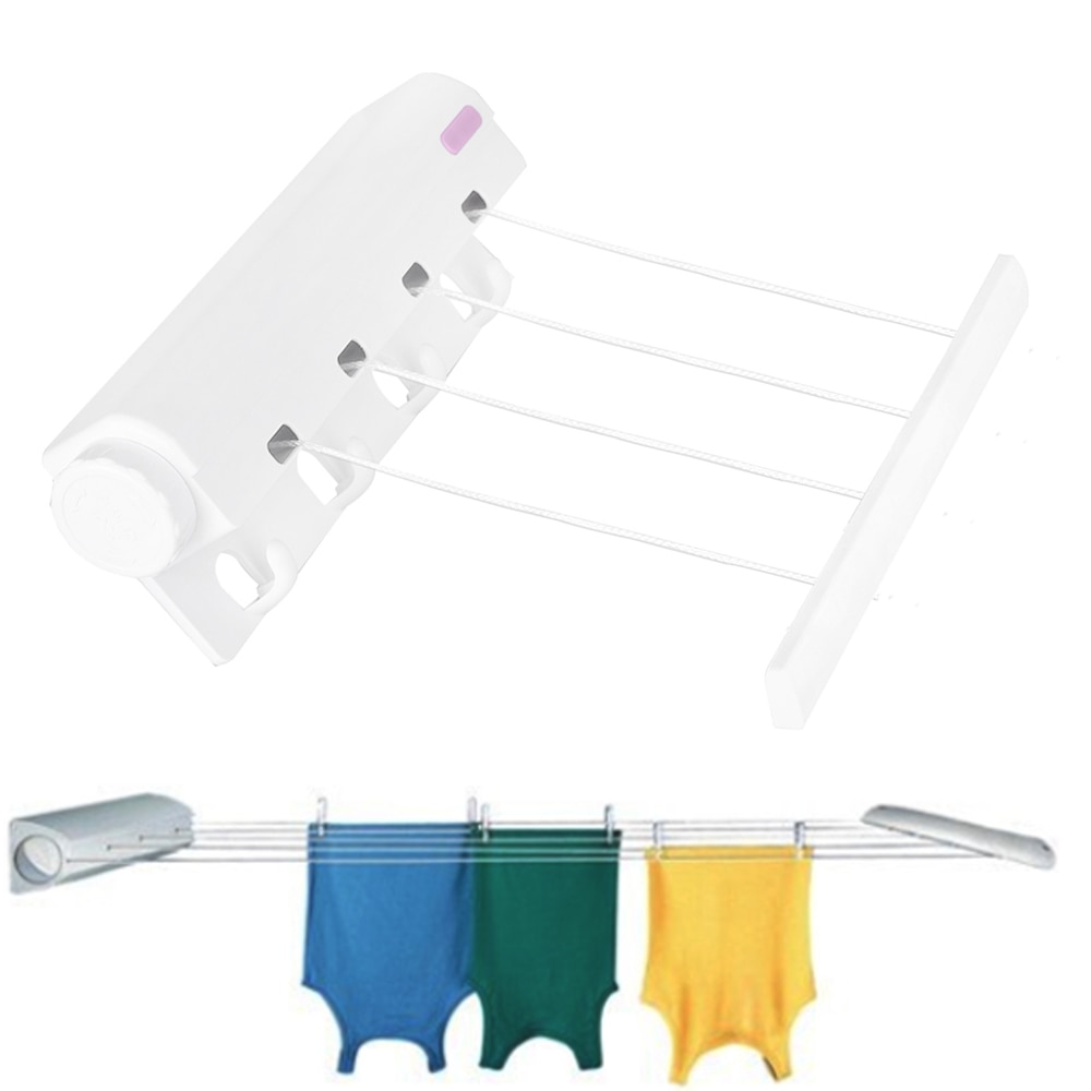 Stainless Steel Wall Hanger Retractable Indoor Clothes Hanger Magic Drying Rack Towel Rack Retractable Clothesline Clothes Dryer