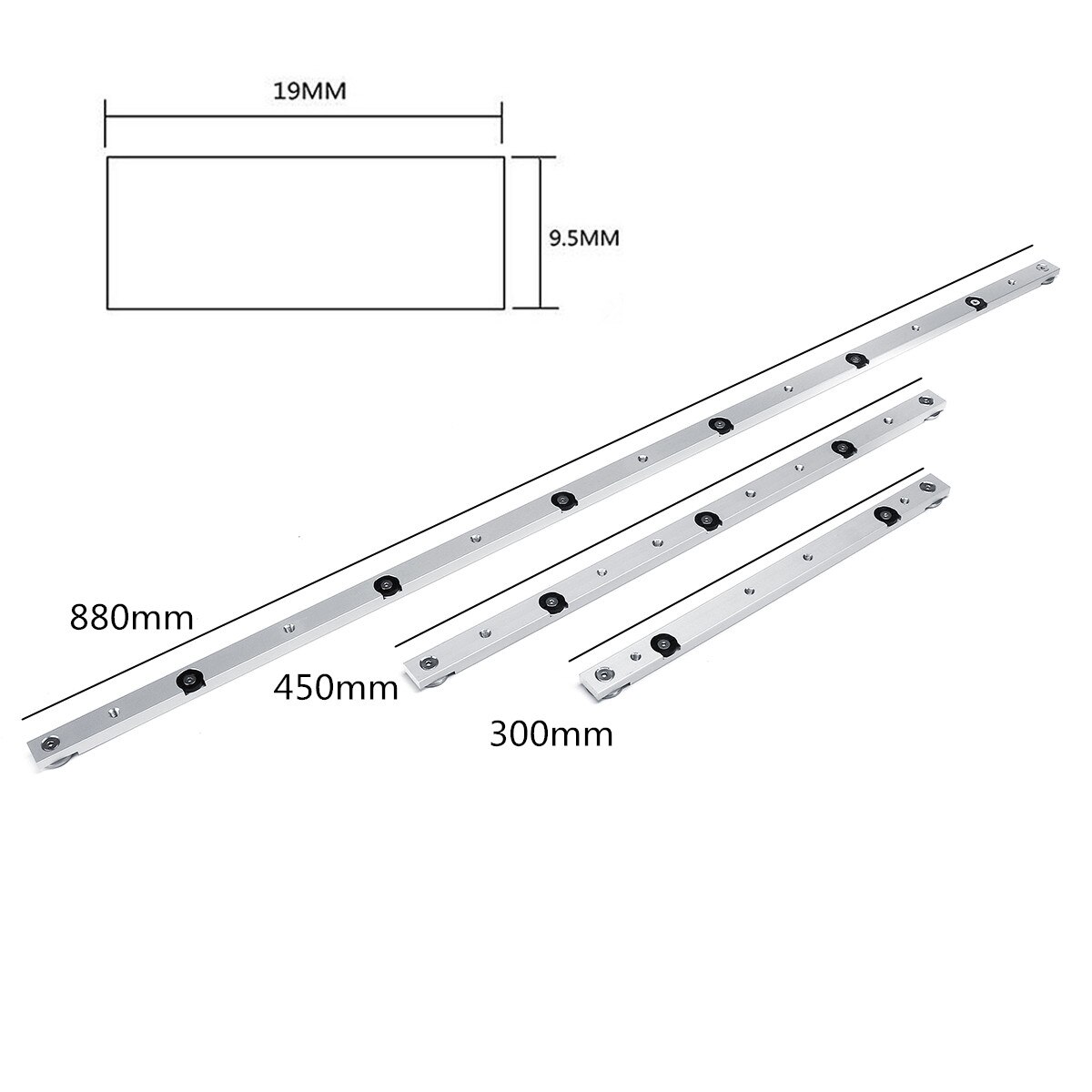 300/450/850/880mm Aluminum Alloy Rail Miter Bar Slider Table Saw Gauge Rod Miter Gauge Woodworking Tool