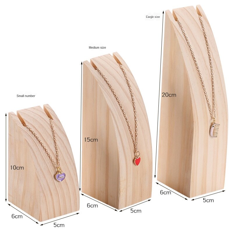 Solid Wood Jewelry Display Case Holder Necklace Pendant Bracelets Display Stand Storage Jewellery Cases & Displays