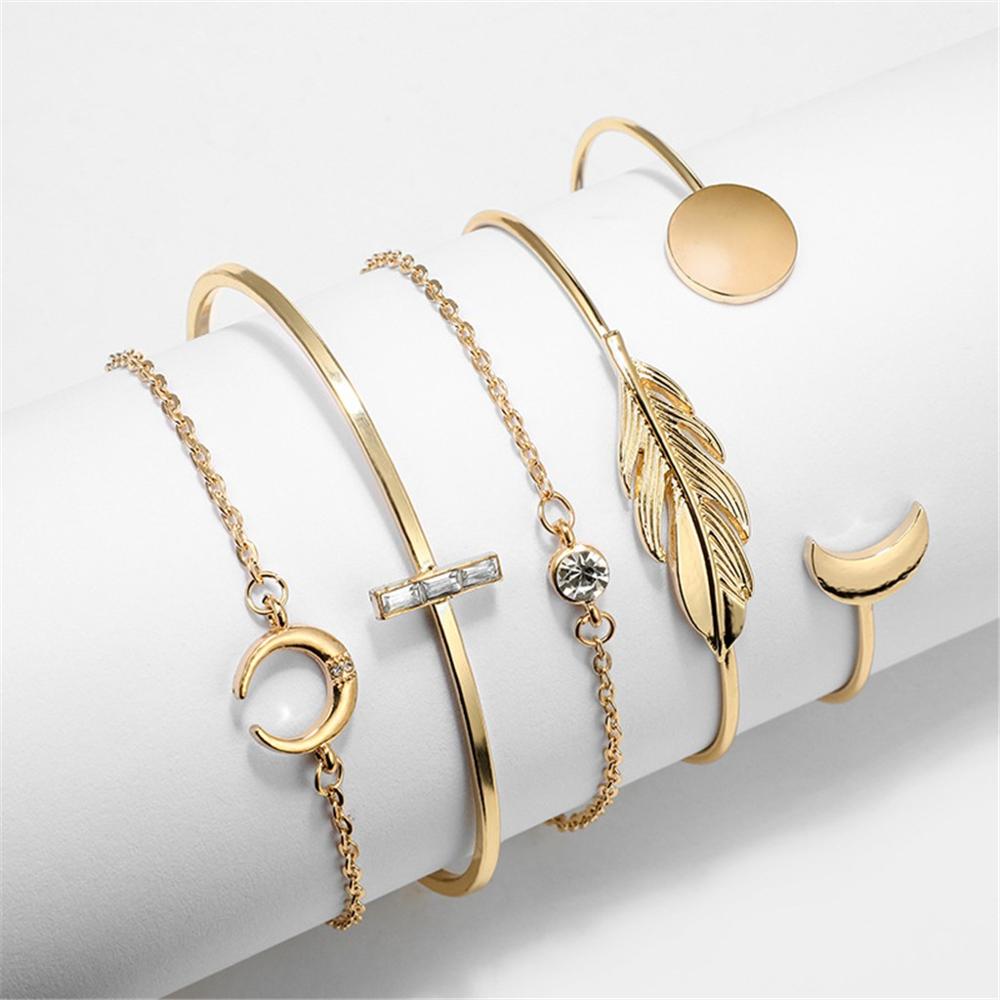 Schmuck Frauen Mond Feder Legierung Armbinde Armbinde einstellen