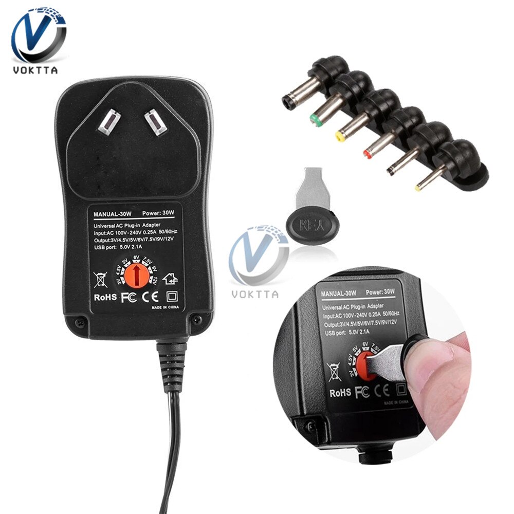 3V-12V 3V 4.5V 5V 6V 7.5V 9V 12V 2A ac/Dc Adapter Verstelbare Voeding Universele Adapter Oplader Met Usb-Interface 6 Adapter