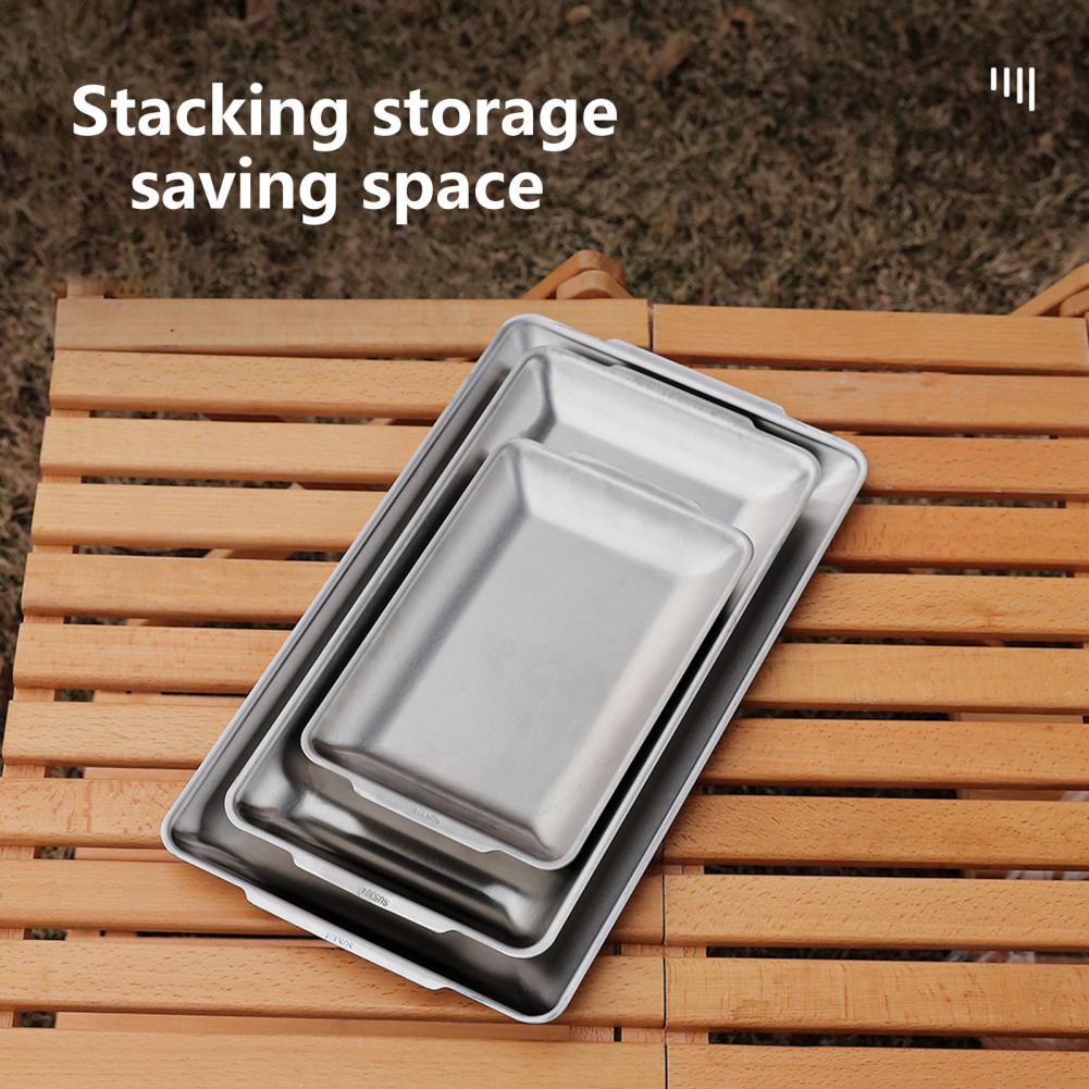 Unique Dining Plate Lightweight Reusable Barbecue Tray Multi-purpose Anti-cracking Dining Plate for Canteen Food Plate