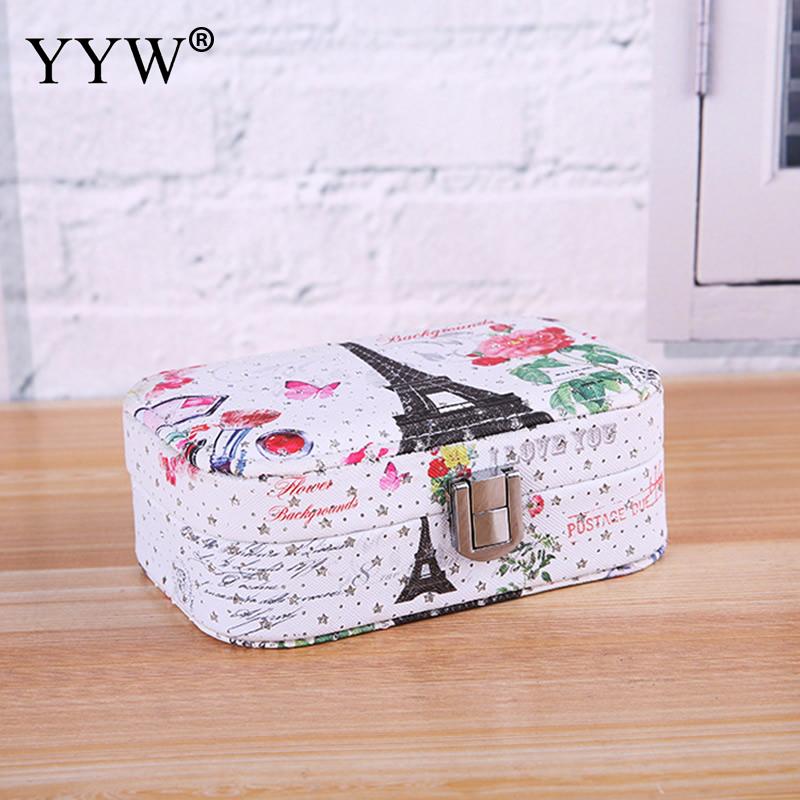 Spedizione gratuita!!! di Cuoio dell'UNITÀ di elaborazione Stampato scatola di Immagazzinaggio di Monili CaseBrand monili di disegni differenti per la scelta di Altri bianco Venduto Da PC: 1