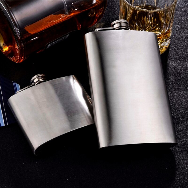 Flacon en acier inoxydable avec entonnoir, pour whisky de liqueur, bouteille d'alcool Portable 4 5 6 7 8 9 10 18 OZ