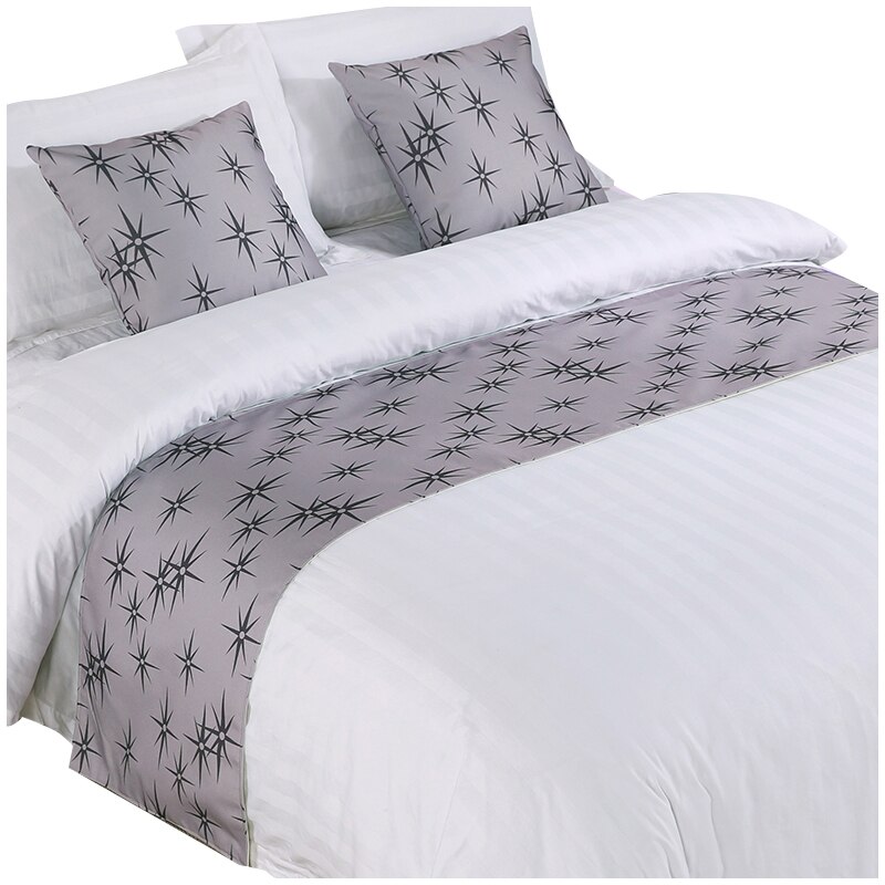 Cilected polyester seng løper hotell sengetøy dekorasjon dobbelt lag sengeteppe beskytter enkelt queen king bed haletrekk håndkle