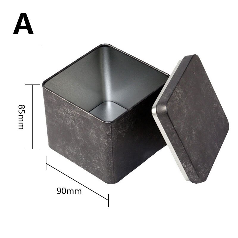 Caja de lata vacía, tarros de Metal, caja de hierro para té, galletas, contenedor de dulces, organizador cuadrado de Chocolate