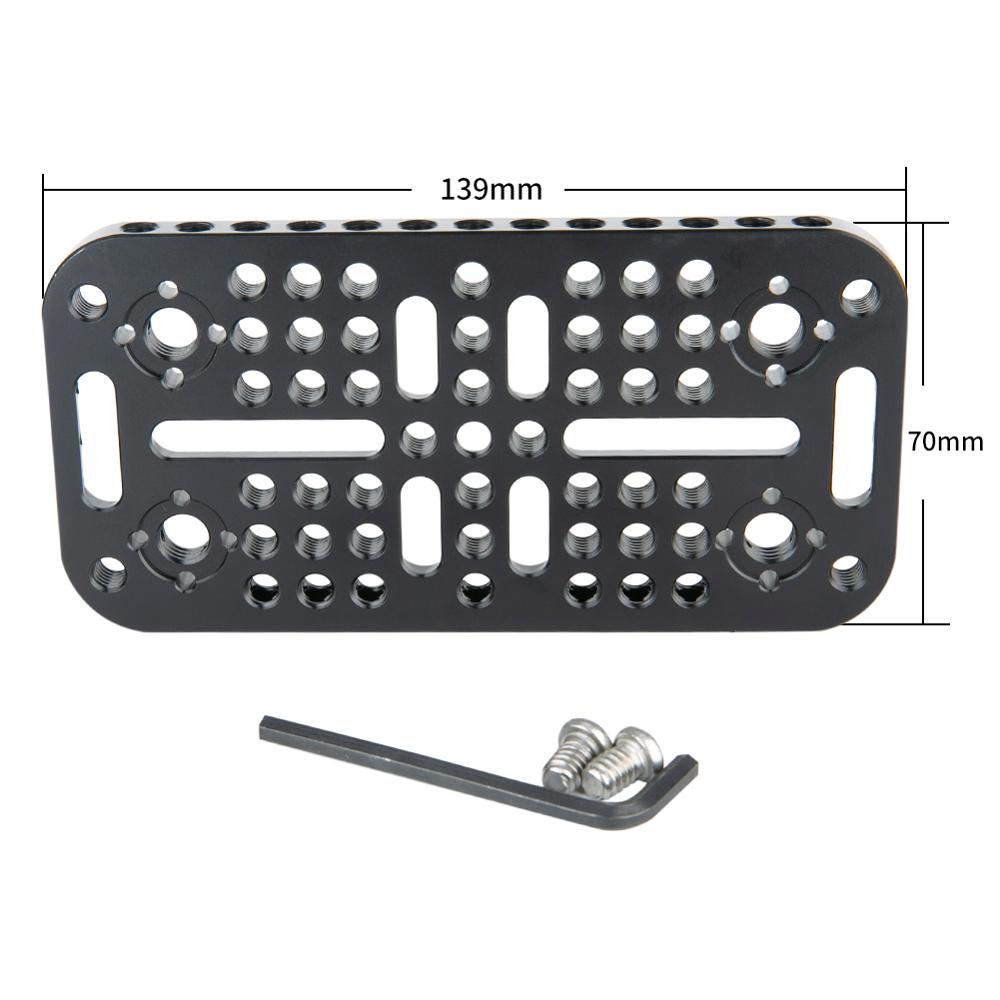 Niceyrig câmera de montagem de queijo, placa de montagem para mini câmera ursa, blocos de trilho, dovetail, gaiolas de encaixe 1/4 &quot;-20 fios 3/8&quot;-16 fios