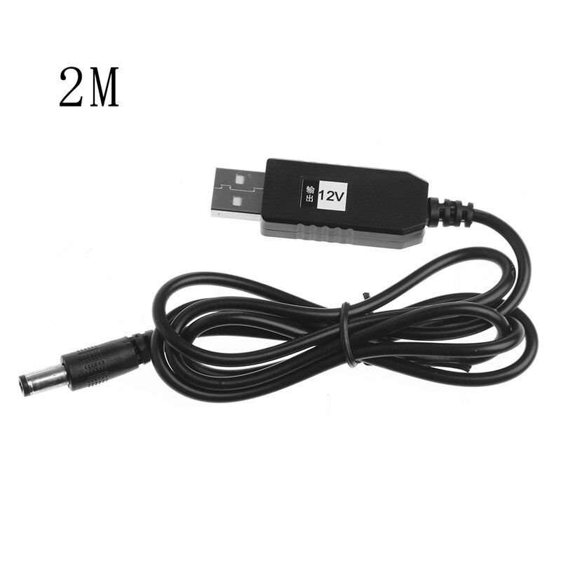 USB DC 5V To 12V 2.1x5.5mm Right Angle Male Step Up Adapter Cable For Router: 5V 12V 2m