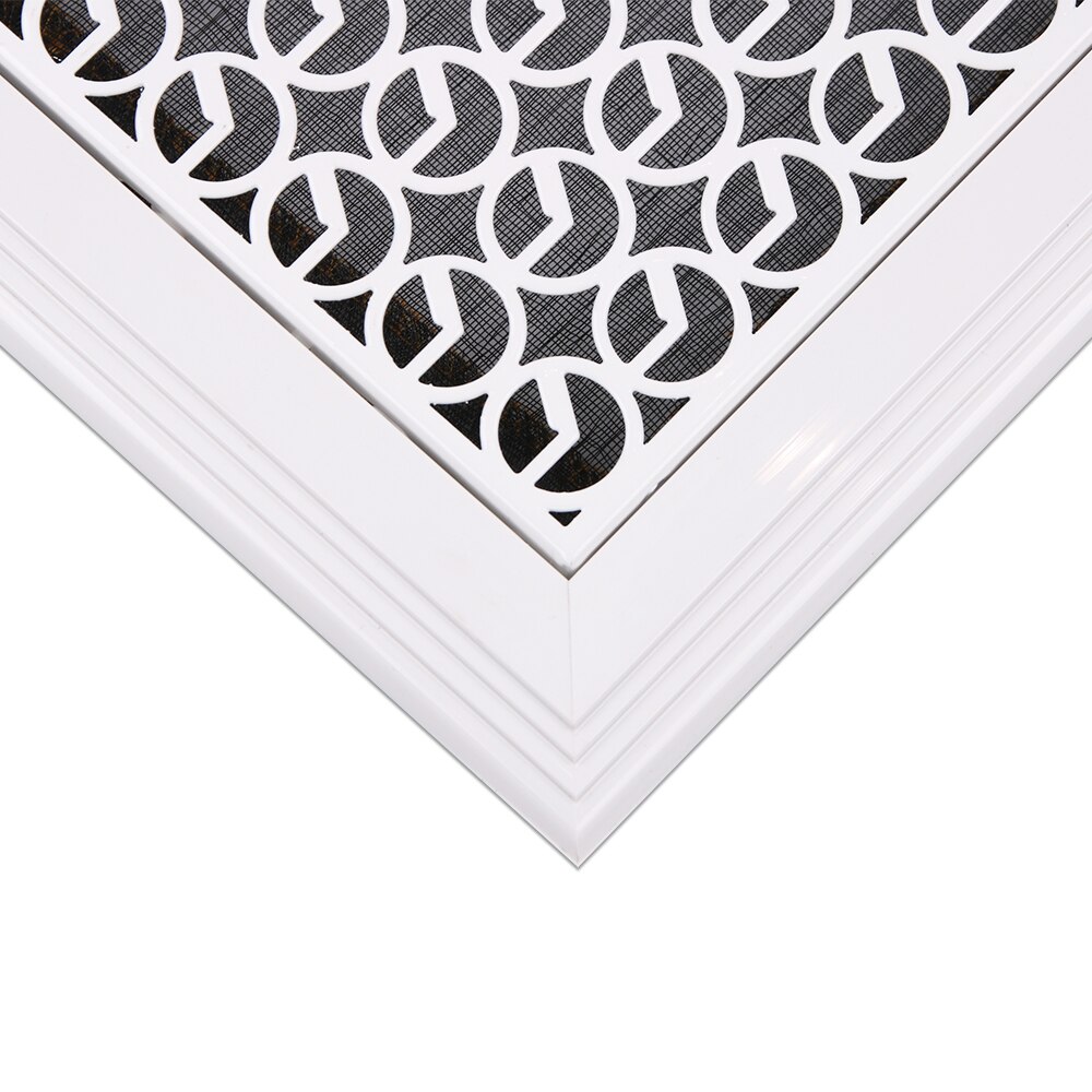 500mm x 200mm cercle-motif blanc rectangulaire en plastique cadre en acier décoratif retour Grille d'aération Style rétro registre d'air