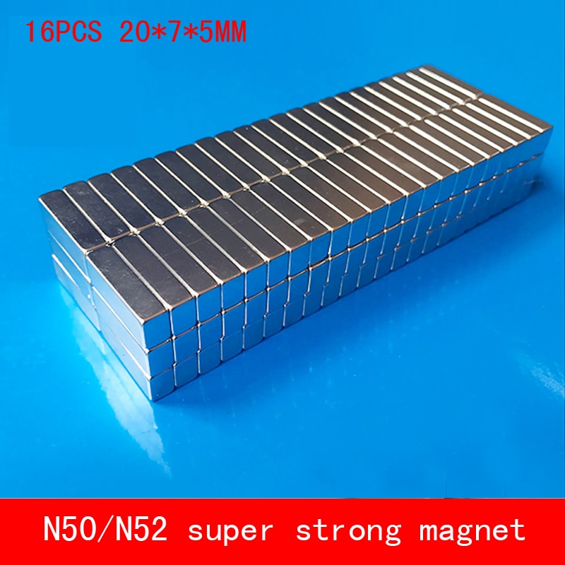 16 Stks/partij 20*7*5mm Super sterke zeldzame aarde neodymium magneet N50 N52