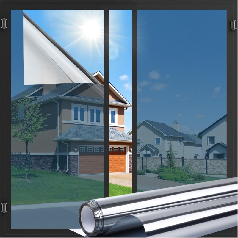 Mirror Effect One Way Vision Window Film Privacy Protection Anti-UV Rejection Solar Protection Window Tint Building Sticker