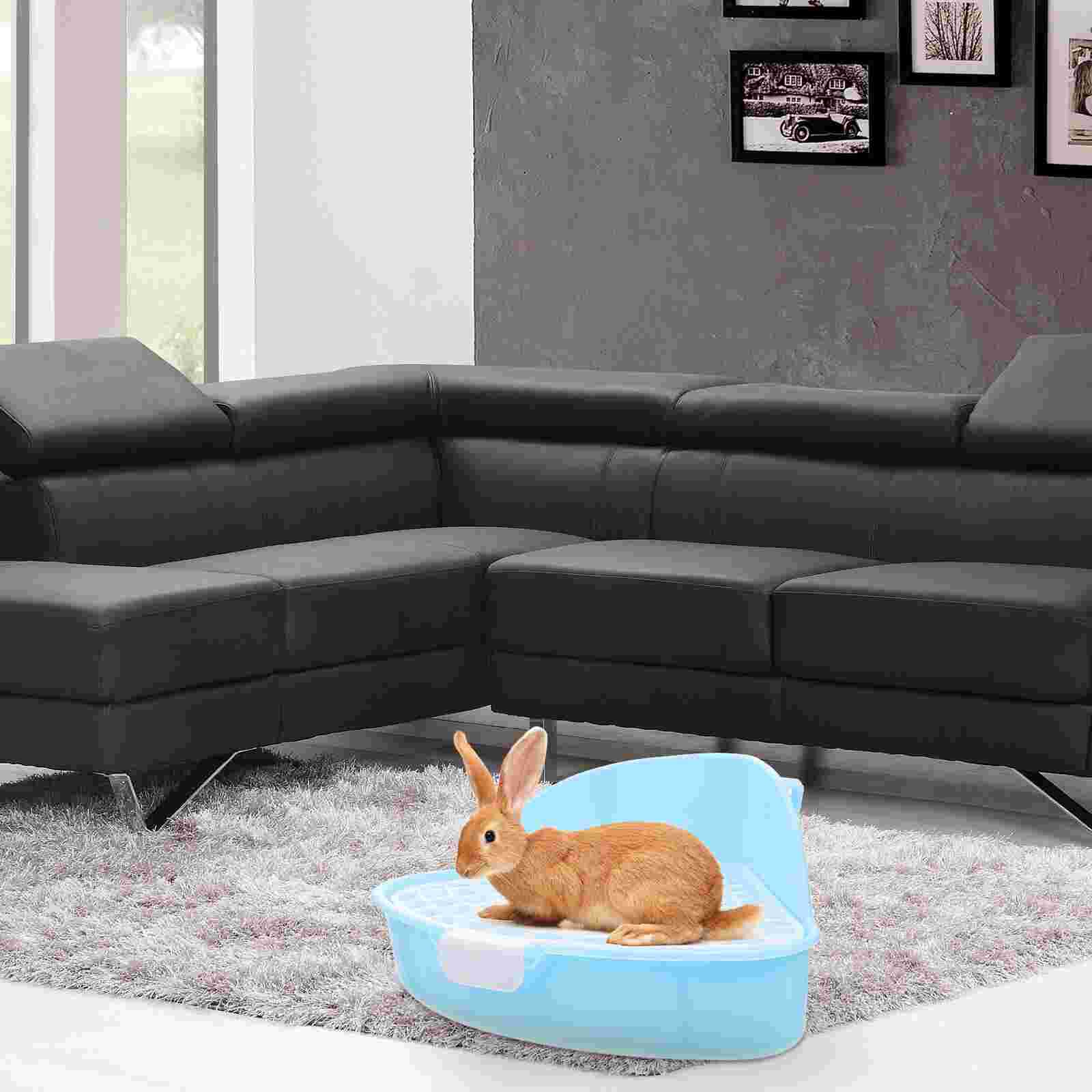 Triangle Rabbit Litter Box Bunny Toilet Potty Trainer Plastic Litter Bedding Box