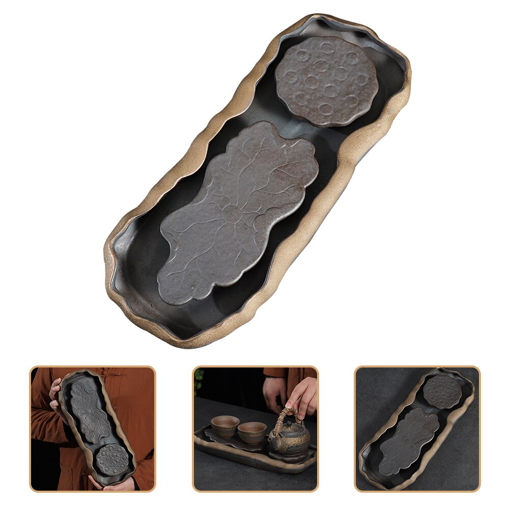 Tea Tray Ceramic Vintage Teapot Mat Teapot Holder Tea Table Tea Ceremony Tray Kung Fu Teaware: Default Title