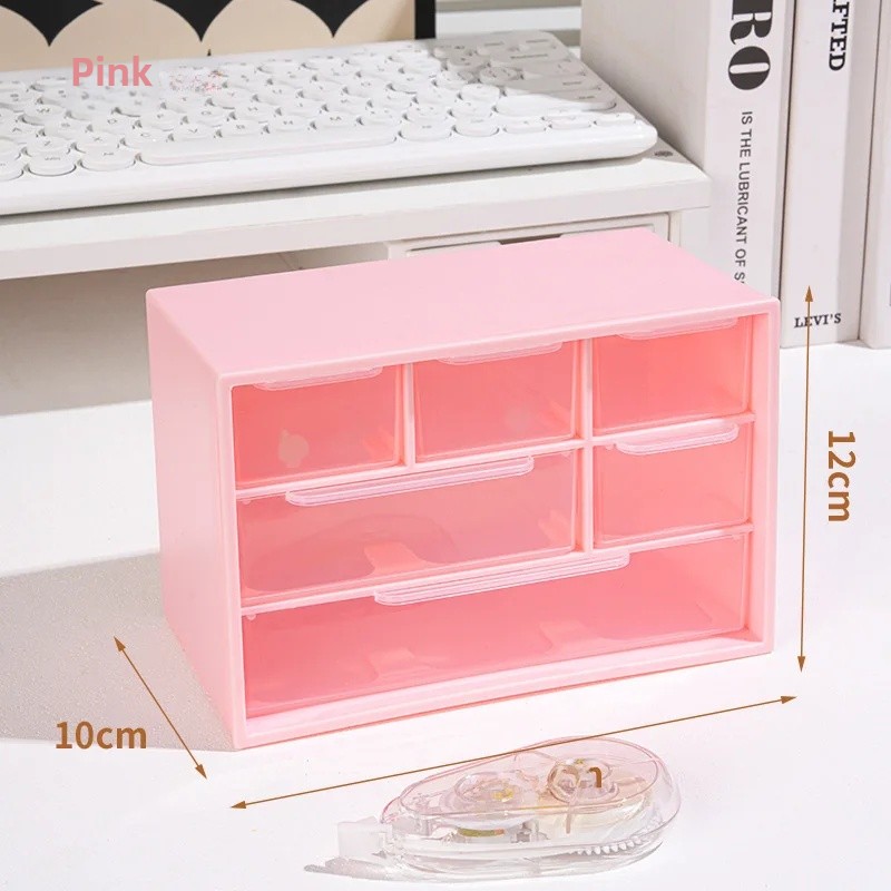 Nine Grids Drawers Style Cosmetic Makeup Storage Box Jewelry Accessories Organizer Guka DIY Beading Plastic Makeup Bag: Blue