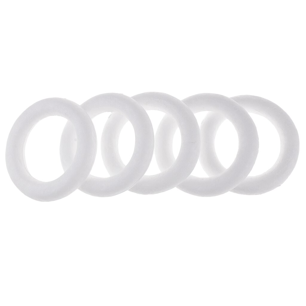 5 Piece 11cm Blank White Round Circle Shape Polystyrene Styrofoam Foam Material For Art Crafts Handmade Ornament Model Toys