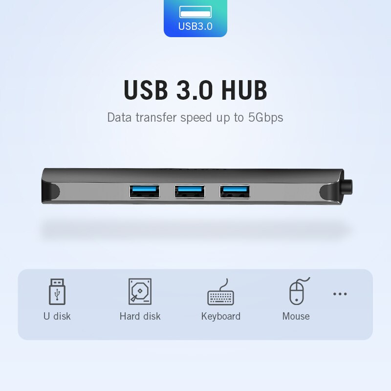 Ventie Thunderbolt 3 Dock Usb Hub Type C Naar Hdmi USB3.0 RJ45 Adapter Voor Macbook Samsung Dex S8/S9 huawei P30 Pro Usb C Adapter