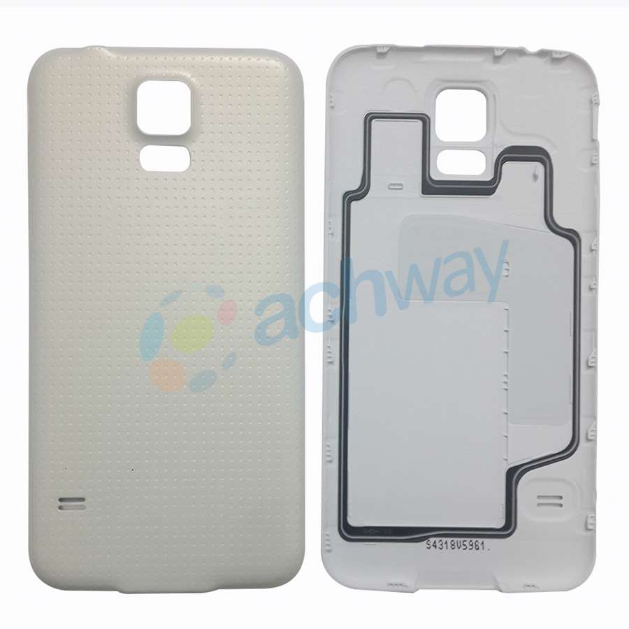 5.1 "Voor Samsung Galaxy S5 I9600 G900 G900F Terug Batterij Deur Achter Behuizing Cover Case Voor Samsung S5 Batterij cover Vervanging: WHITE