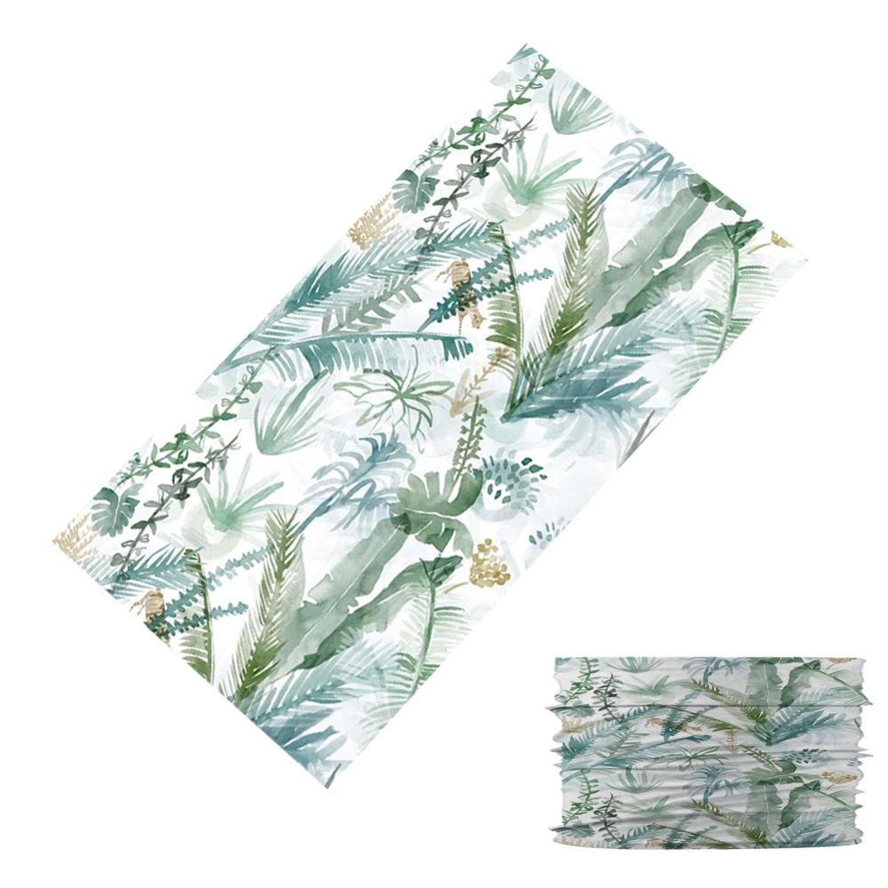 Dessin animé vert plante motif Bandana écharpe tête/visage/masque/cou double usage Tube magique foulard cyclisme en plein air Sport chapeaux: D