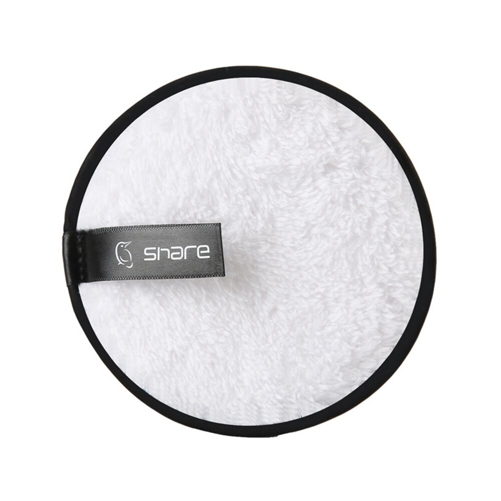 ELECOOL 1 pc café/blanc/noir couleur paresseux démaquillant bouffée bonne Fiber douce Double face microfibre daim démaquillant bouffée: White Remover Puff