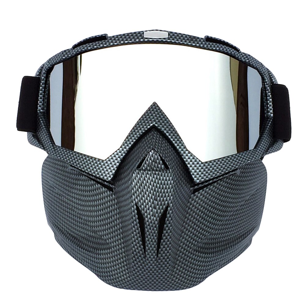 Motorcycle Face Mask Goggles Motocross Off-road ATV Dirt Bike Eyewear Glasses ultralight flexible anti anti-twist: C  silver lens