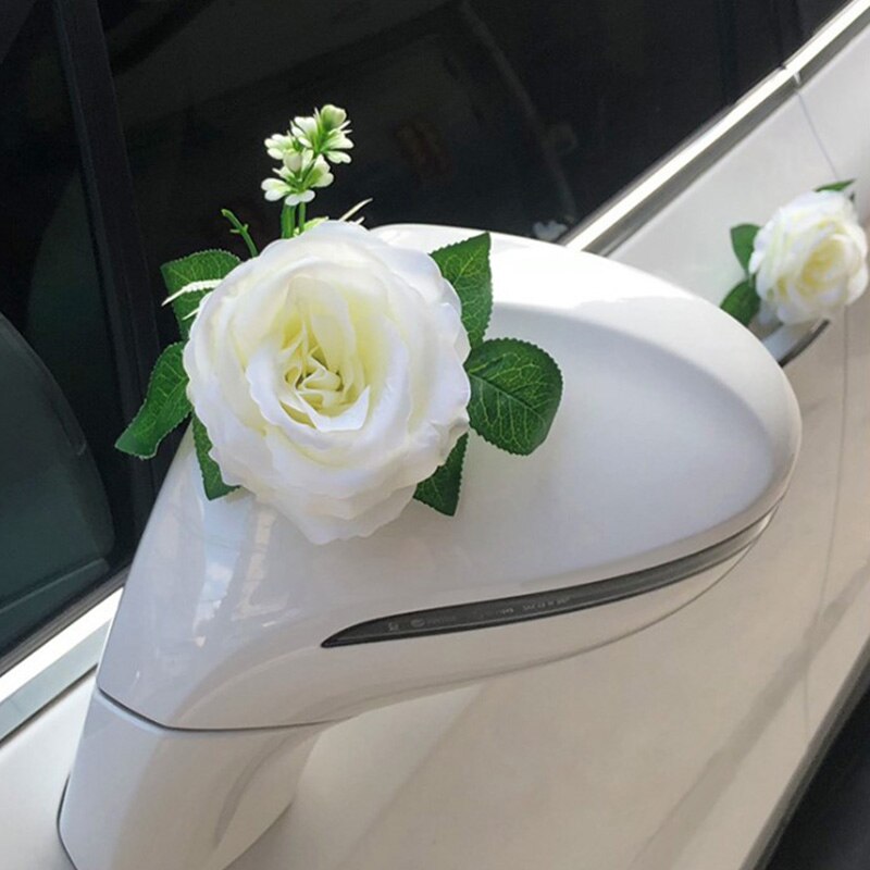 White Rose Artificial Flower for Wedding Car Decor... – Vicedeal