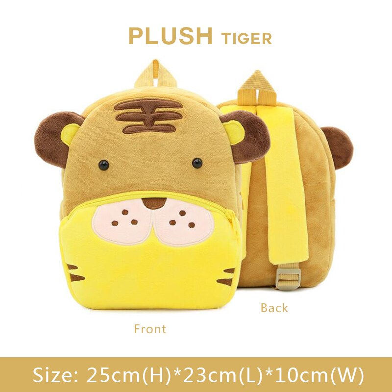 BOBDOG 3D Animal Plush Children Backpacks kindergarten Schoolbag Kids Backpack Children School Bags Girls Boys Back: Tiger