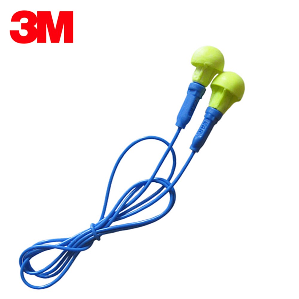 10pairs/lot 3M 318-1005 Ear Protection Push-Ins Corded Earplugs Noise Reduction Highest Comfortable Ear Plugs Soundproof Foam